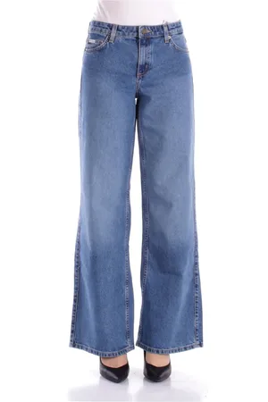 Guess Jeans, Dame, Blå, W25, Bomuld, Logo Baglukning Lynlås Jeans