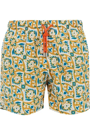 Gallo Badetøj, Herre, Flerfarvet, M, Mænds gule badeshorts med bandana mønster