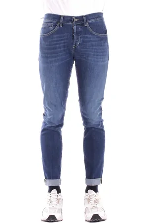 Dondup Jeans, Herre, Blå, W31, Bomuld, Blå Logo Jeans Regular Fit
