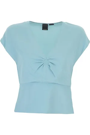 Pinko Top, Dame, Blå, XS, Elegant Crepe de Chine Bluse