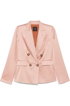 Pinko Jakke, Dame, Lyserød, S, Satin, Lyserød Satin Dobbeltbrystet Blazer
