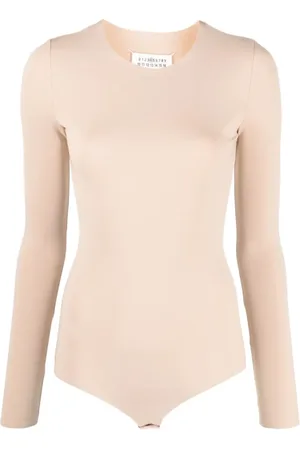 Maison Margiela Top, Dame, , 3XS, Almond Langærmet Bodysuit