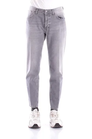 Dondup Jeans, Herre, Grå, W30, Bomuld, Grå Logo Jeans Regular Fit