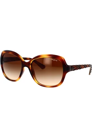 vogue Tilbehør, Dame, Brun, 56 MM, Firkantede Oversized Solbriller med Unikt Design