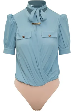 Elisabetta Franchi Top, Dame, Blå, S, Uld, Stilfulde Toppe til Kvinder