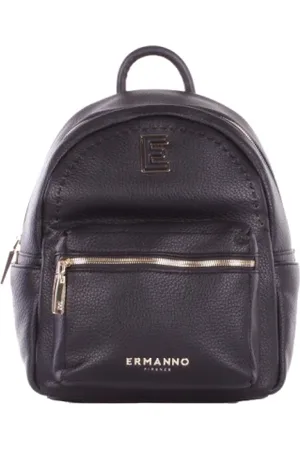 ERMANNO SCERVINO Taske, Dame, Sort, ONE SIZE, Uld, Sort rygsæk med frontlogo