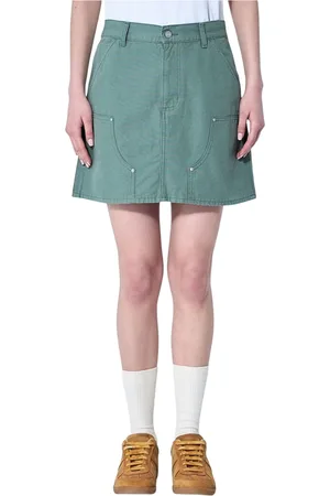 Carhartt Nederdel, Dame, Grøn, XS, Denim, Denim Cargo Mini Nederdel