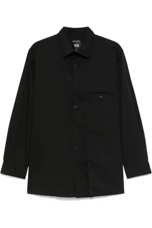 Y-3 Skjorte, Herre, Sort, XS, Sort Plisseret Skjorte