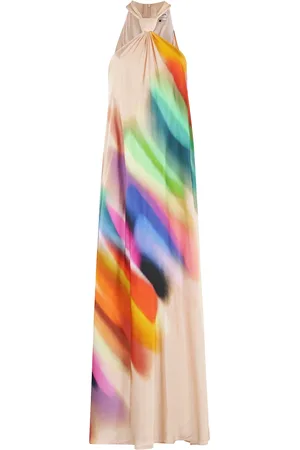 Essentiel Antwerp Kjole, Dame, Flerfarvet, XS, Peach Floral Maxi Kjole