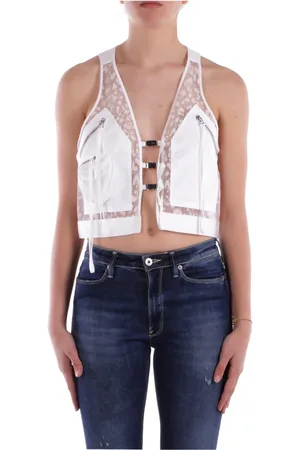Pinko Top, Dame, Hvid, XS, Bomuld, Hvid Gennemsigtig Top
