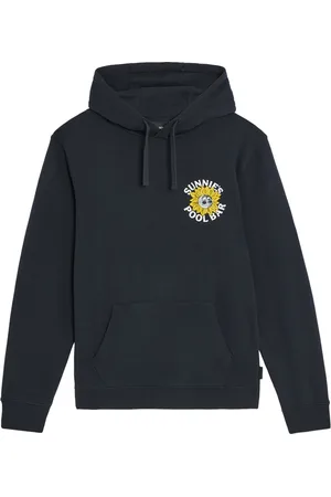 Lyle & Scott Sweathshirts & Hoodies, Herre, Blå, L, Mid Layers Sunnies Pool Bar Grafisk Pullover Hoodie