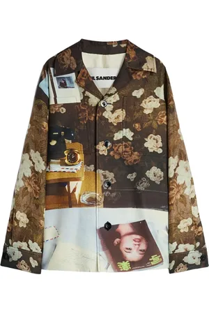 Jil Sander Jakke, Herre, Flerfarvet, L, Elegant Runway Jakke