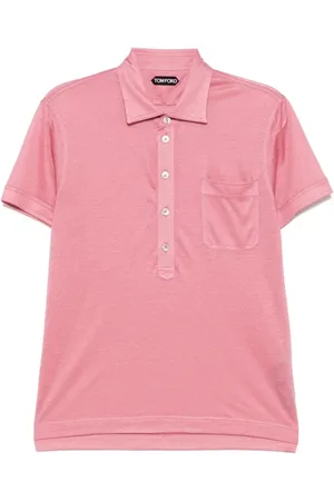 Tom Ford Top, Herre, Lyserød, 2XL, Uld, Stilfuld Polo Skjorte