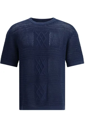 Daily paper Top, Herre, Blå, M, Bomuld, Hæklet T-shirt
