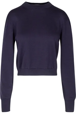 Daniele Fiesoli Strik, Dame, Blå, M, Bomuld, Bomuld Langærmet Sweater