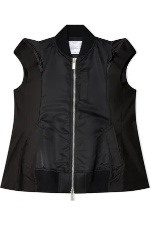 SACAI Jakke, Dame, Sort, L, Uld, Stilfuld Nylon Twill Vest