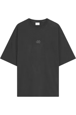 Filling pieces Top, Herre, Sort, M, Bomuld, T-shirt Boxy Broderet