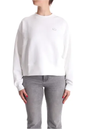 Lacoste Sweathshirts & Hoodies, Dame, Hvid, S, Bomuld, Hvide Logo Sweaters
