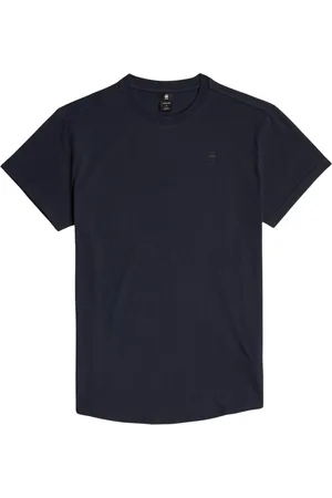 G-Star Top, Herre, Blå, L, T-shirt med løs pasform og foldede ærmer