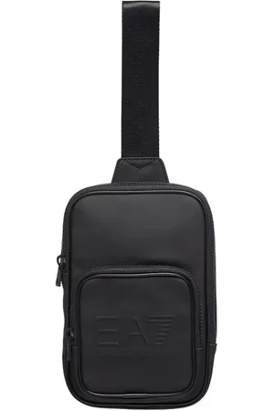 Emporio Armani Taske, Herre, Sort, ONE SIZE, Polyester, Moderne Logo Talje Taske