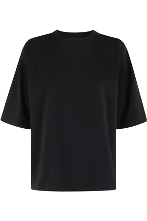Rohe Top, Dame, Sort, 2XS, Bomuld, Sort Oversized T-shirt med Albueærme