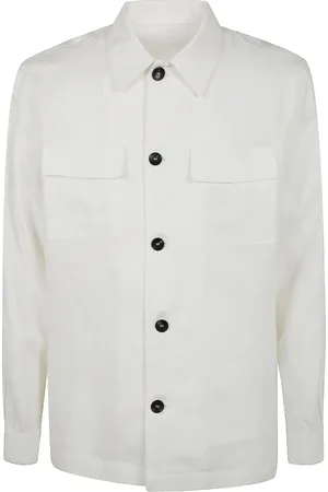 MICHAEL COAL Jakke, Herre, Hvid, L, Field Jacket 2 Knapper
