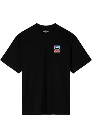 Edwin Top, Herre, Sort, L, Bomuld, Fuji San Solnedgang Bomuld T-shirt Print
