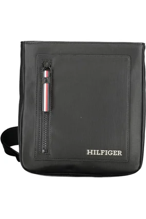 Tommy Hilfiger Taske, Herre, Sort, ONE SIZE, Uld, Sort skuldertaske med justerbar rem