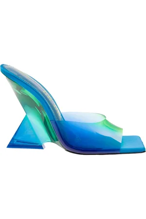 The Attico Sko, Dame, Blå, 37 EU, Uld, Blå Degrade Plexiglas Kilehæls Sandaler