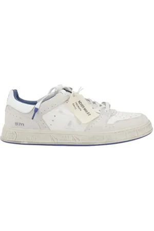 Premiata Sko, Herre, Hvid, 42 EU, Læder, Lædersneakers med perforeret tå