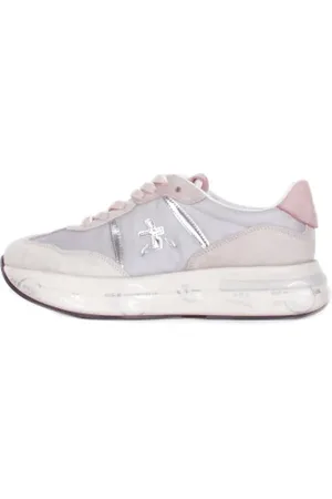 Premiata Sko, Dame, Grå, 40 EU, Læder, Lysegrå Sneakers med Logo