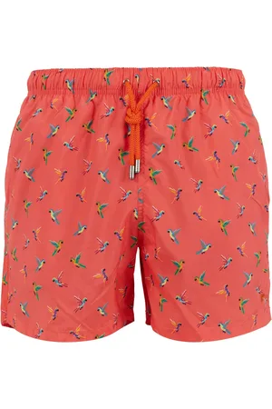 Gallo Badetøj, Herre, Flerfarvet, M, Mænds lyserøde badeshorts med papegøje mønster