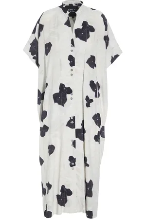 Bitte Kai Rand Bluser & Skjorter, Dame, , S, Sort Pancy Kaftan Kjole med Kunstnerisk Print