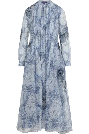 Ralph Lauren Kjole, Dame, Blå, XS, Linned, Dametøj Kjole Blå Ss25