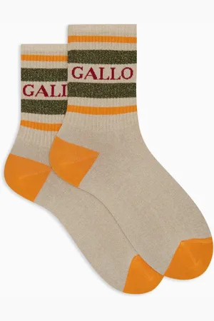 Gallo Undertøj, unisex, Flerfarvet, S, Bomuld, Unisex korte gule bomuld og glitter sokker med tofarvet stribe mønster