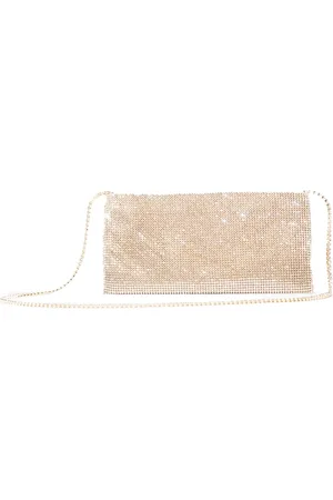 BENEDETTA BRUZZICHES Taske, Dame, , ONE SIZE, Uld, Krystal Mesh Skuldertaske i Sand
