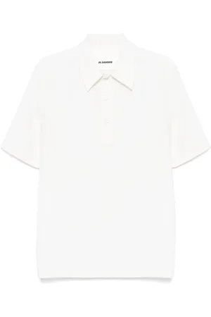 Jil Sander Top, Herre, Hvid, S, Porcelæn Polo Skjorte