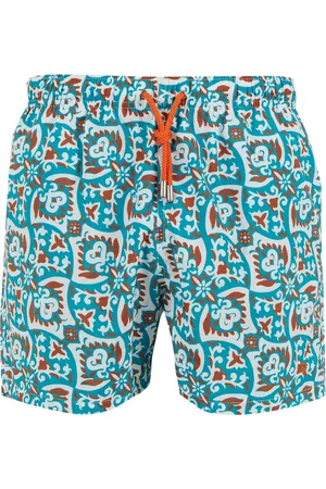 Gallo Badetøj, Herre, Flerfarvet, 2XL, Mænds grønne badeshorts med bandana mønster