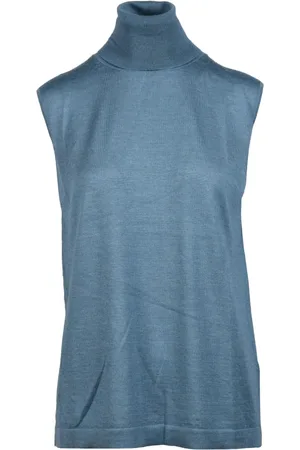 Fabiana Filippi Strik, Dame, Blå, L, Cashmere, Kashmir Silke Blanding Strik Top