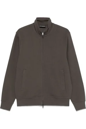 Emporio Armani Sweathshirts & Hoodies, Herre, Brun, 2XL, Uld, Brun Sweater Capsule Kollektion