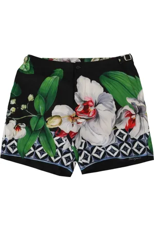 Dolce & Gabbana Badetøj, Herre, Flerfarvet, M, Polyester, Orchid Beachwear Shorts Badetøj
