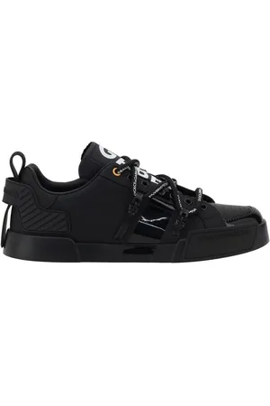 Dolce & Gabbana Sko, Herre, Sort, 43 1/2 EU, Læder, Portofino Sneakers