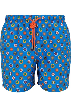 Gallo Badetøj, Herre, Flerfarvet, XL, Mænds lyseblå badeshorts med lykke mønster