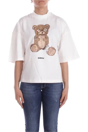 BARROW Top, Dame, Hvid, XS, Bomuld, Beige T-shirt med frontprint