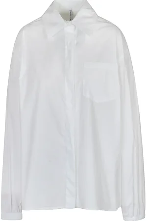 LIVIANA CONTI Bluser & Skjorter, Dame, Hvid, XS, Bomuld, Poplin Skjorte Klassisk Krave Knaplukning