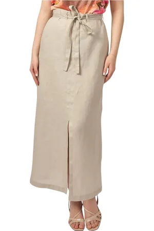 ECOALF Nederdel, Dame, , XL, Linned, Nederdel i Linned med Frontslids