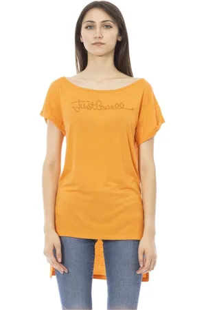Roberto Cavalli Top, Dame, , M, Bomuld, Bomuld Kvinder T-shirt med Rhinestone Logo