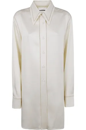 Jil Sander Kjole, Dame, , L, Klassisk Hvid Skjorte til Mænd