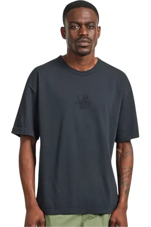 C.P. Company Top, Herre, Blå, M, Bomuld, Premium Bomuld Logo T-shirt