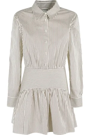Staud Kjole, Dame, , S, Bomuld, Brun og Elfenbens Mini Kjole